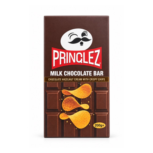 Pringlez Milk Chocolate Bar Hazelnut & Crispy Chips 200 г Pringlez Milk Chocolate Bar Hazelnut & Crispy Chips 200 г