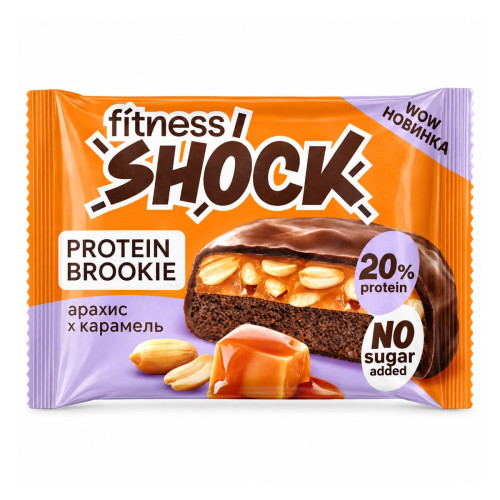 Fitness Shock Protein Brookie Арахис и карамель 50 г Fitness Shock Protein Brookie Арахис и карамель 50 г