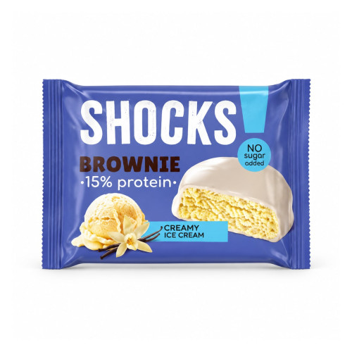 Fitness Shock Brownie Сливочный пломбир 50 г Fitness Shock Brownie Сливочный пломбир 50 г