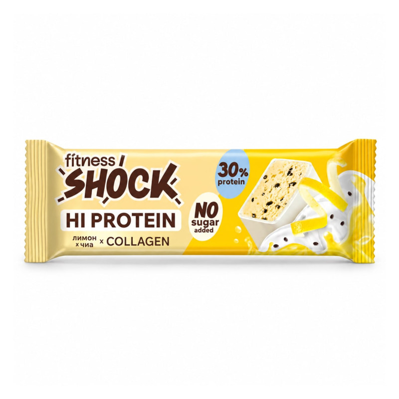 Fitness Shock Hi Protein Lemon Chia Collagen 40 г