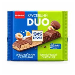 Ritter Sport Crunchy DUO Ореховый крем и французское пирожное 218 г