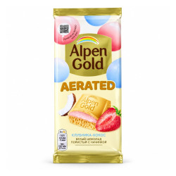 Alpen Gold Шоколад Alpen Gold Aerated Клубника и кокос 75 г