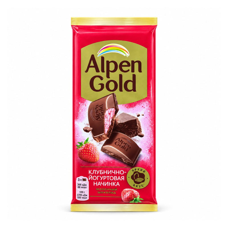 Alpen Gold Шоколад Alpen Gold Клубничный йогурт 80 г