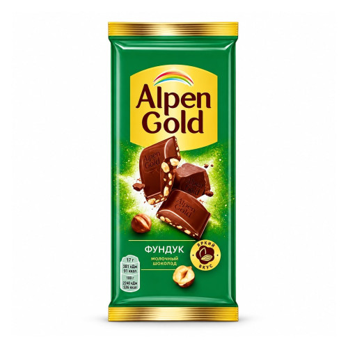 Шоколад Alpen Gold с фундуком 80 г Шоколад Alpen Gold с фундуком 80 г