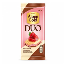 Alpen Gold Шоколад Alpen Gold Duo Клубника и малина 130 г