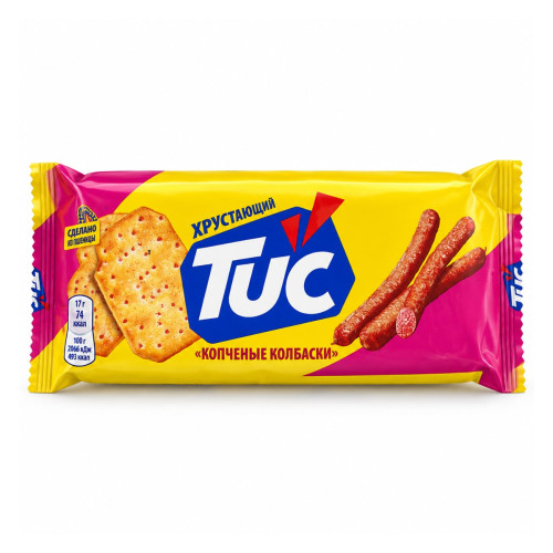 TUC крекеры Хрустящие Копченые колбаски 100г TUC крекеры Хрустящие Копченые колбаски 100г