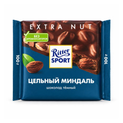 Ritter Sport темный шоколад Цельный миндаль 100г 100 г