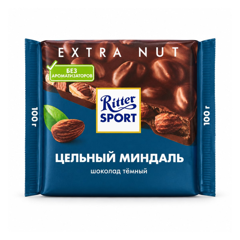 Ritter Sport темный шоколад Цельный миндаль 100г 100 г