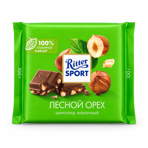 Ritter Sport молочный шоколад Лесной орех 100г Ritter Sport молочный шоколад Лесной орех 100г