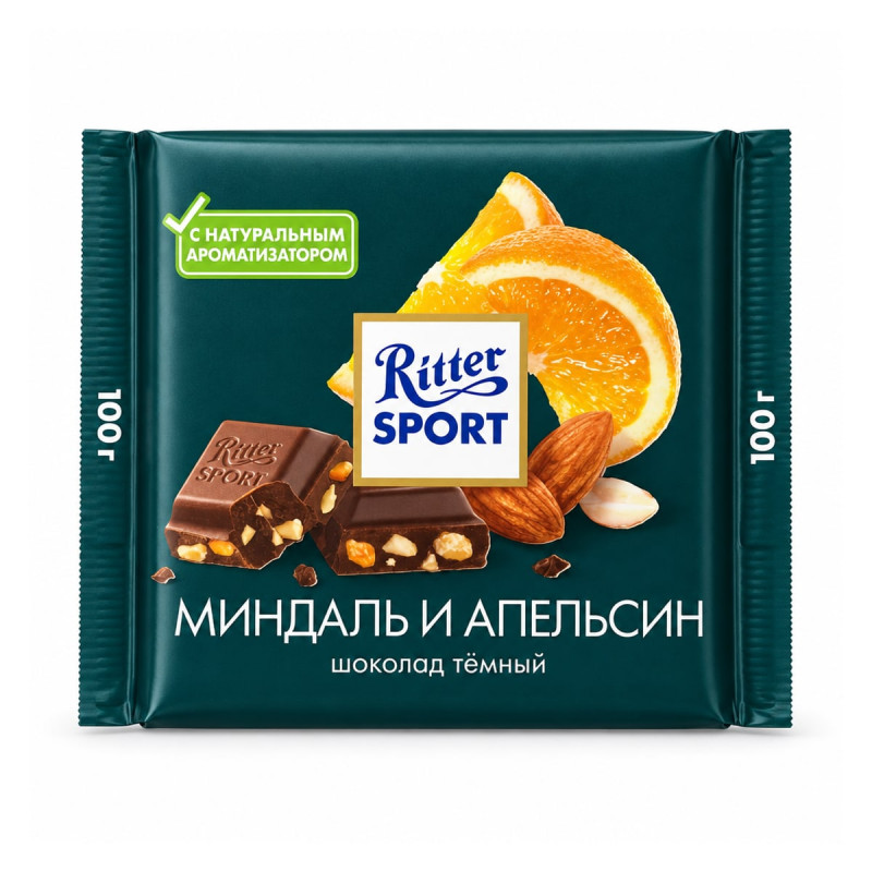 Ritter Sport темный шоколад Миндаль и Апельсин 100г 100 г