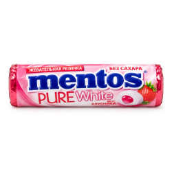 Mentos Pure White жевательная резинка клубника 37 г