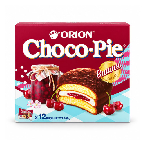 Пирожное Orion Choco Pie Вишня 12 шт. 360 г Пирожное Orion Choco Pie Вишня 12 шт. 360 г