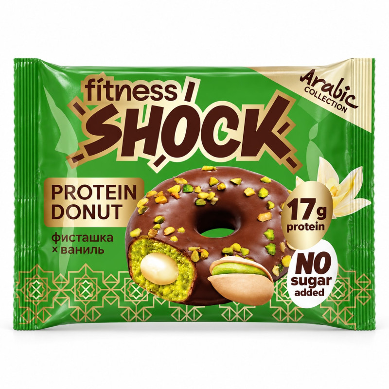 Fitness Shock Пончик Fitness Shock Protein Donut Фисташка 1 шт.