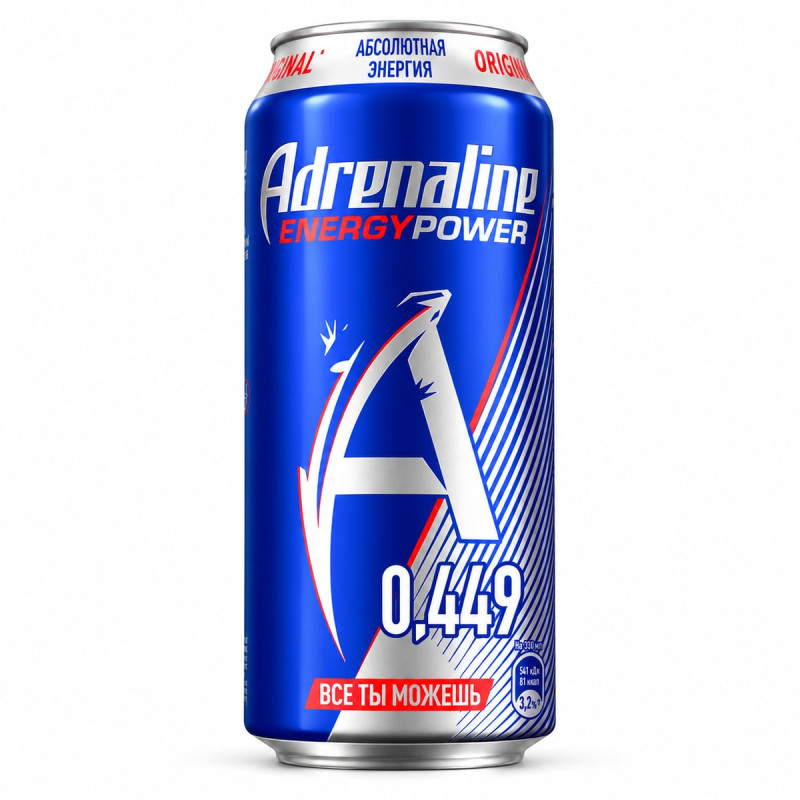 Adrenaline Rush Энергетический напиток Energy Power Original 449 мл