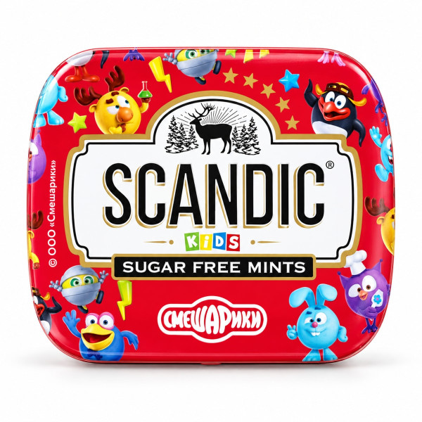 Scandic Драже Kids со вкусом малины без сахара 14 г