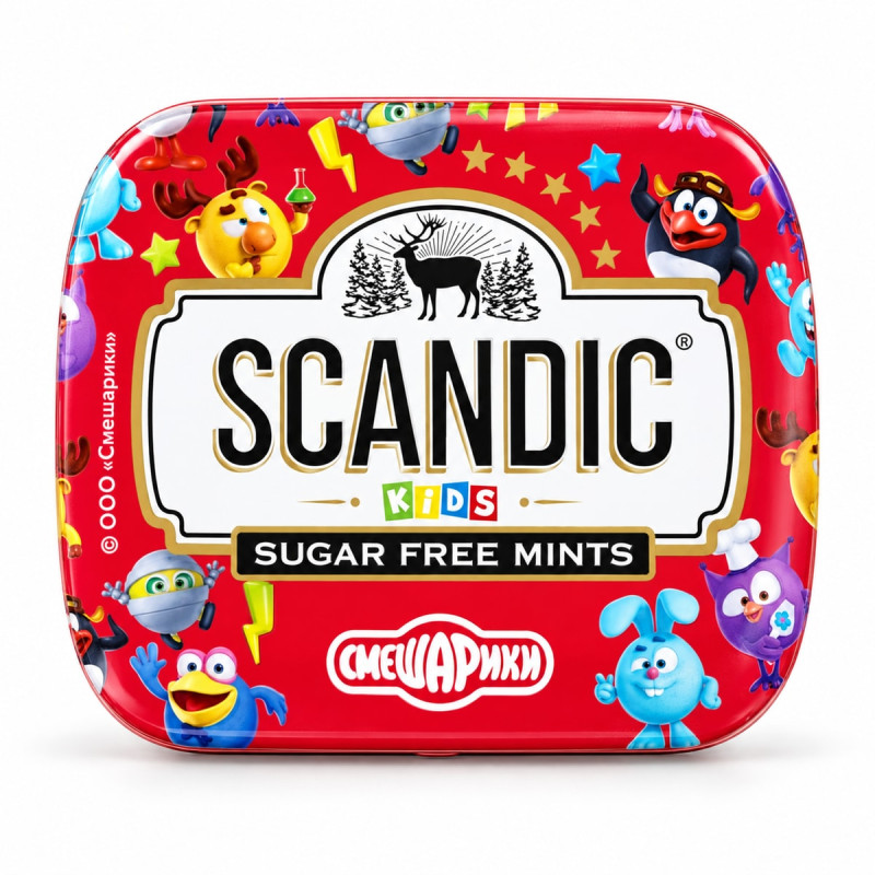 Scandic Драже Kids со вкусом малины без сахара 14 г