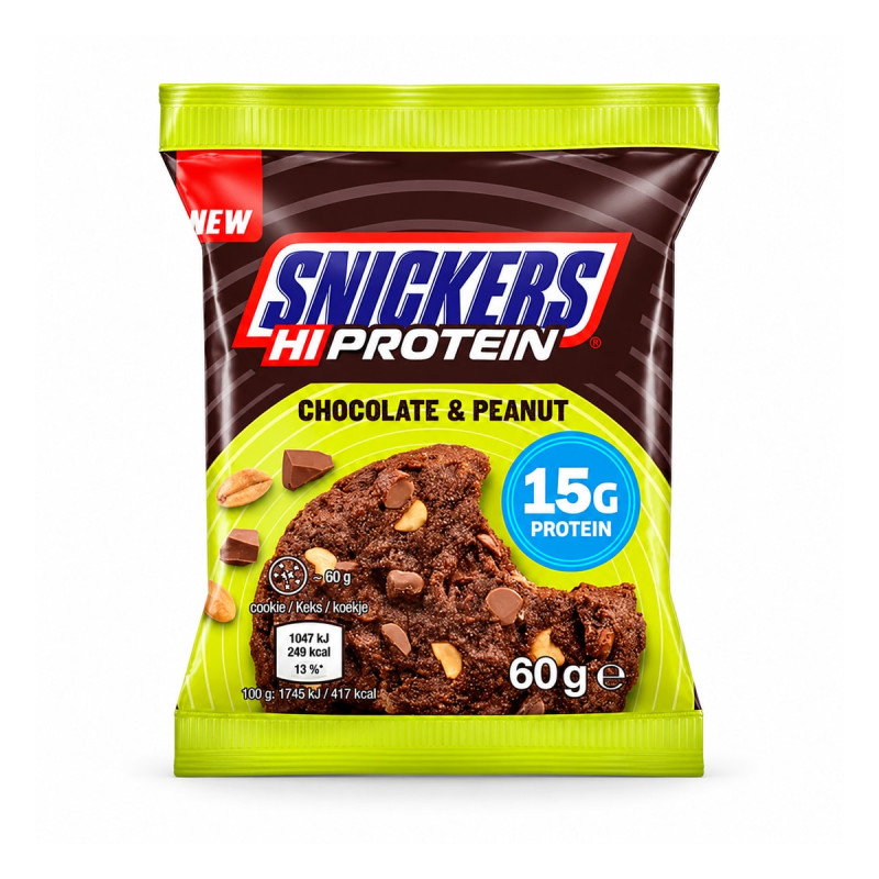 Snickers Протеиновое печенье Hi Protein Шоколад и арахис 60 г