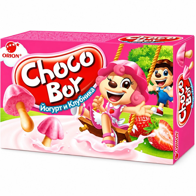 Choco Boy Печенье Orion Йогурт и клубника 45 г