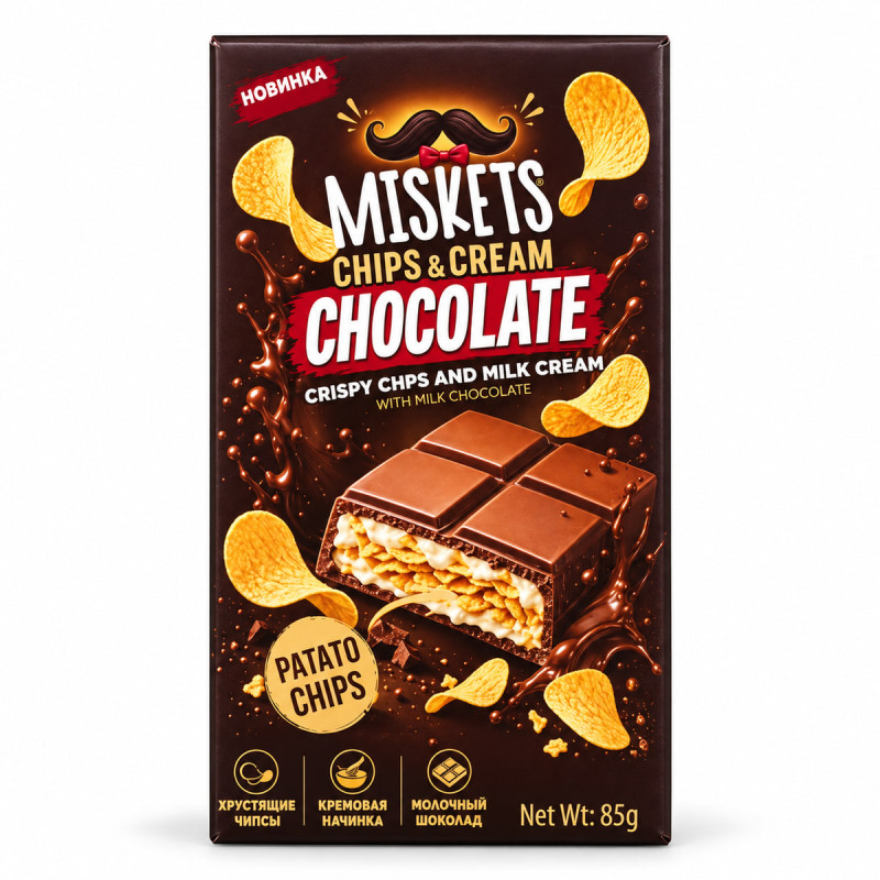 Miskets Chips & Cream Chocolate 85 г