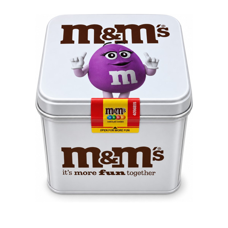 M&M's фиолетовый персонаж в металлической коробке