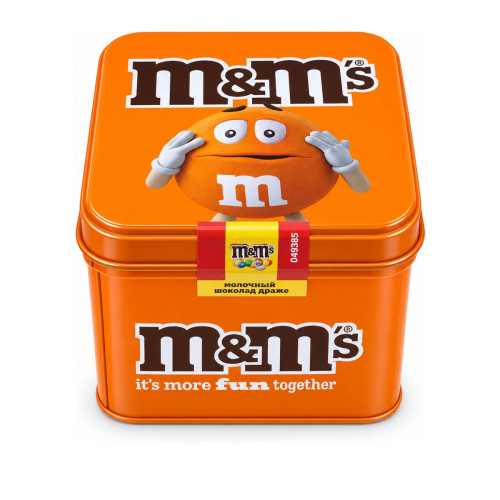 M&M's молочный шоколад в оранжевой жестяной банке