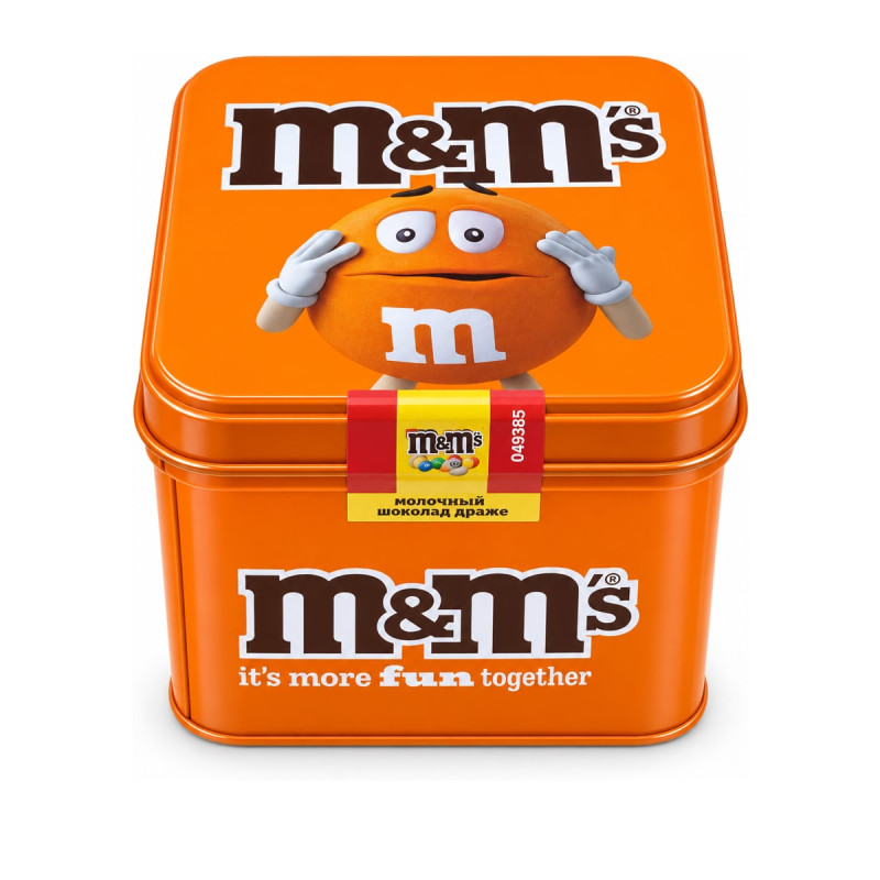 M&M's молочный шоколад в оранжевой жестяной банке