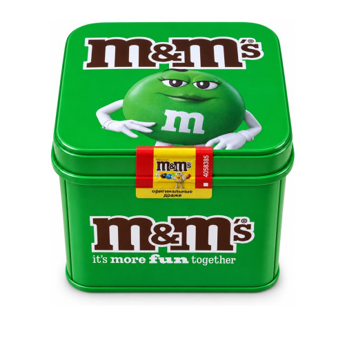 M&M's — оригинальные драже, зелёная жестяная банка M&M's — оригинальные драже, зелёная жестяная банка