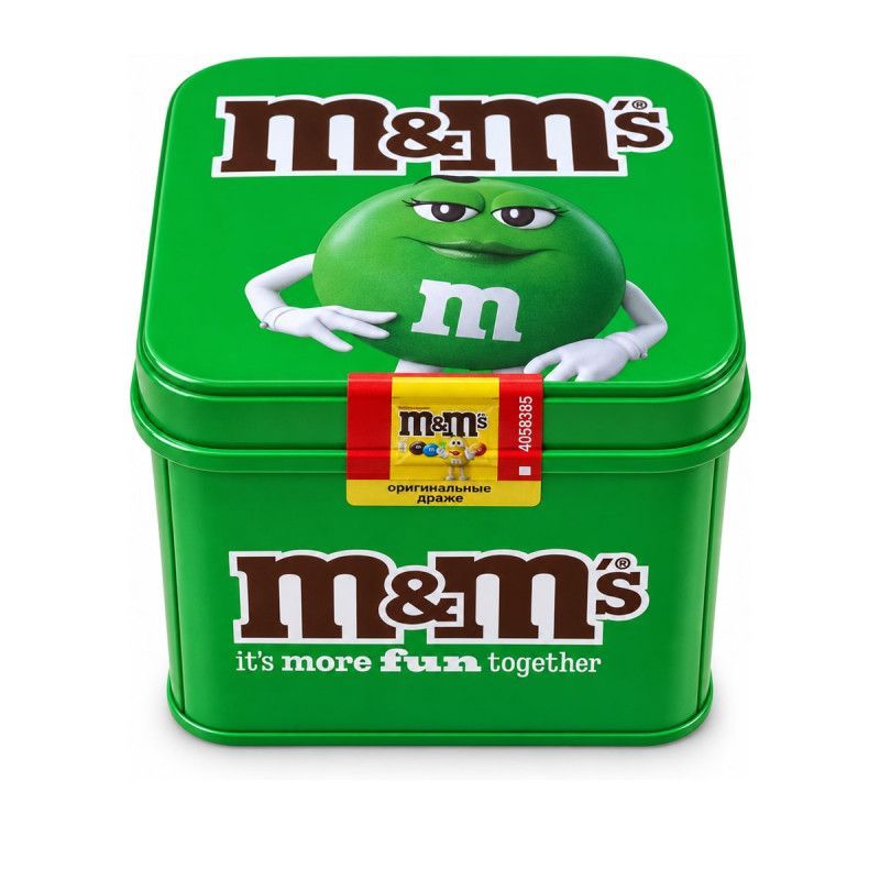 M&M's — оригинальные драже, зелёная жестяная банка