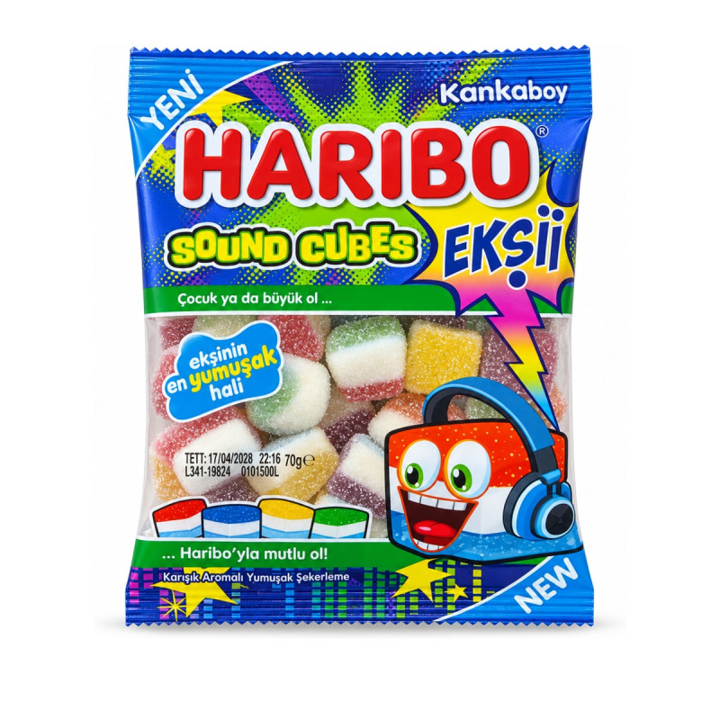 Haribo Sound Cubes Ekşi — кислые мягкие конфеты 70 г